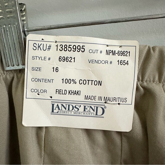Lands End Direct Merchants Pants in Khaki Beige Size 16 | 100% Cotton, Creased - Picture 8 of 12